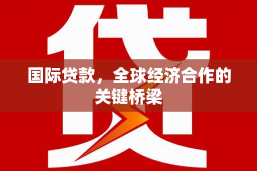 武义国际贷款，全球经济合作的关键桥梁
