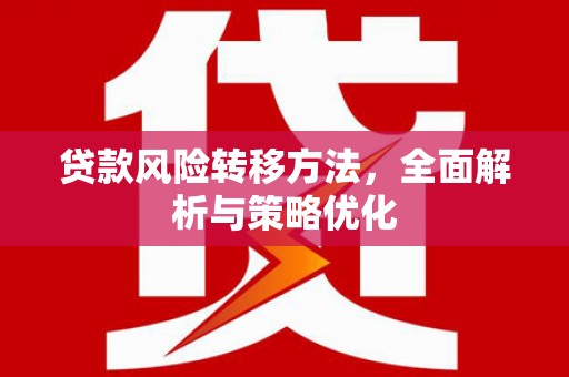 武义贷款风险转移方法，全面解析与策略优化