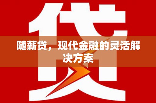 武义随薪贷，现代金融的灵活解决方案
