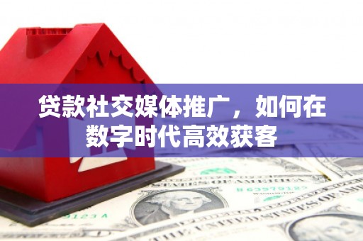 武义贷款社交媒体推广，如何在数字时代高效获客