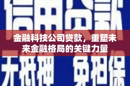 武义金融科技公司贷款，重塑未来金融格局的关键力量