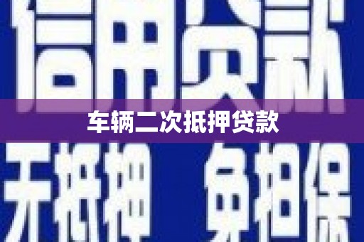 武义车辆二次抵押贷款