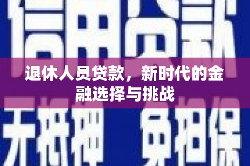 武义退休人员贷款，新时代的金融选择与挑战