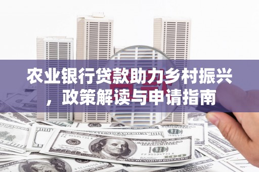 武义农业银行贷款助力乡村振兴，政策解读与申请指南