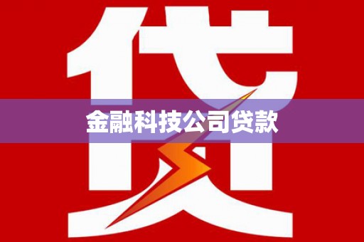 武义金融科技公司贷款