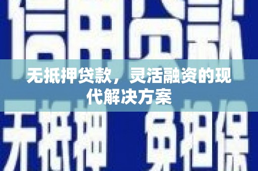 武义无抵押贷款，灵活融资的现代解决方案