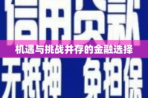 武义机遇与挑战并存的金融选择